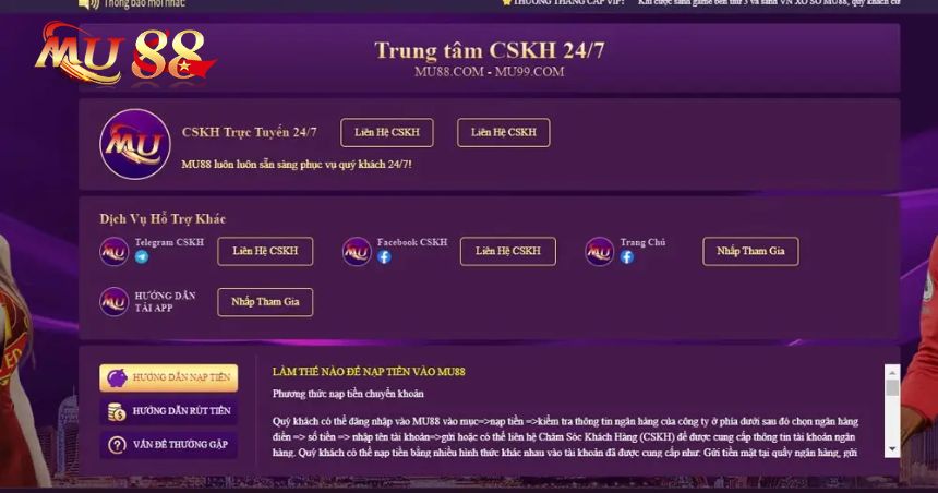 Lựa chọn phương thức liên hệ MU88 phù hợp 